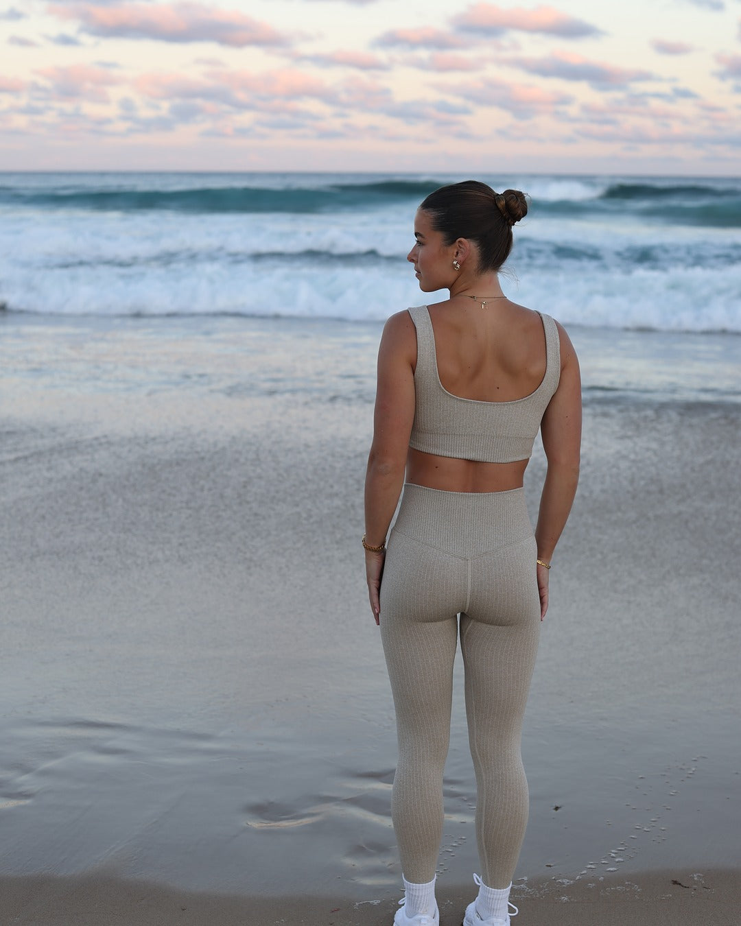 Cappuccino Ribbed Tights