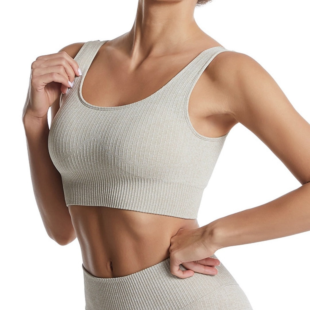 Cappuccino Ribbed Sports BH