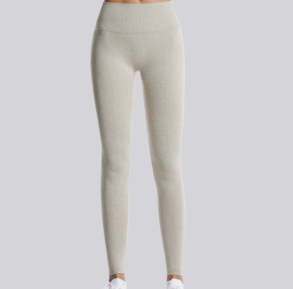 Cappuccino Ribbed Tights