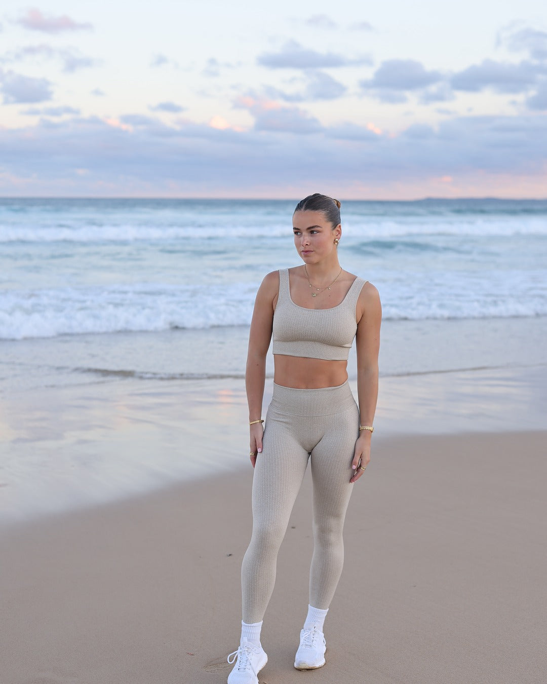 Cappuccino Ribbed Sports BH