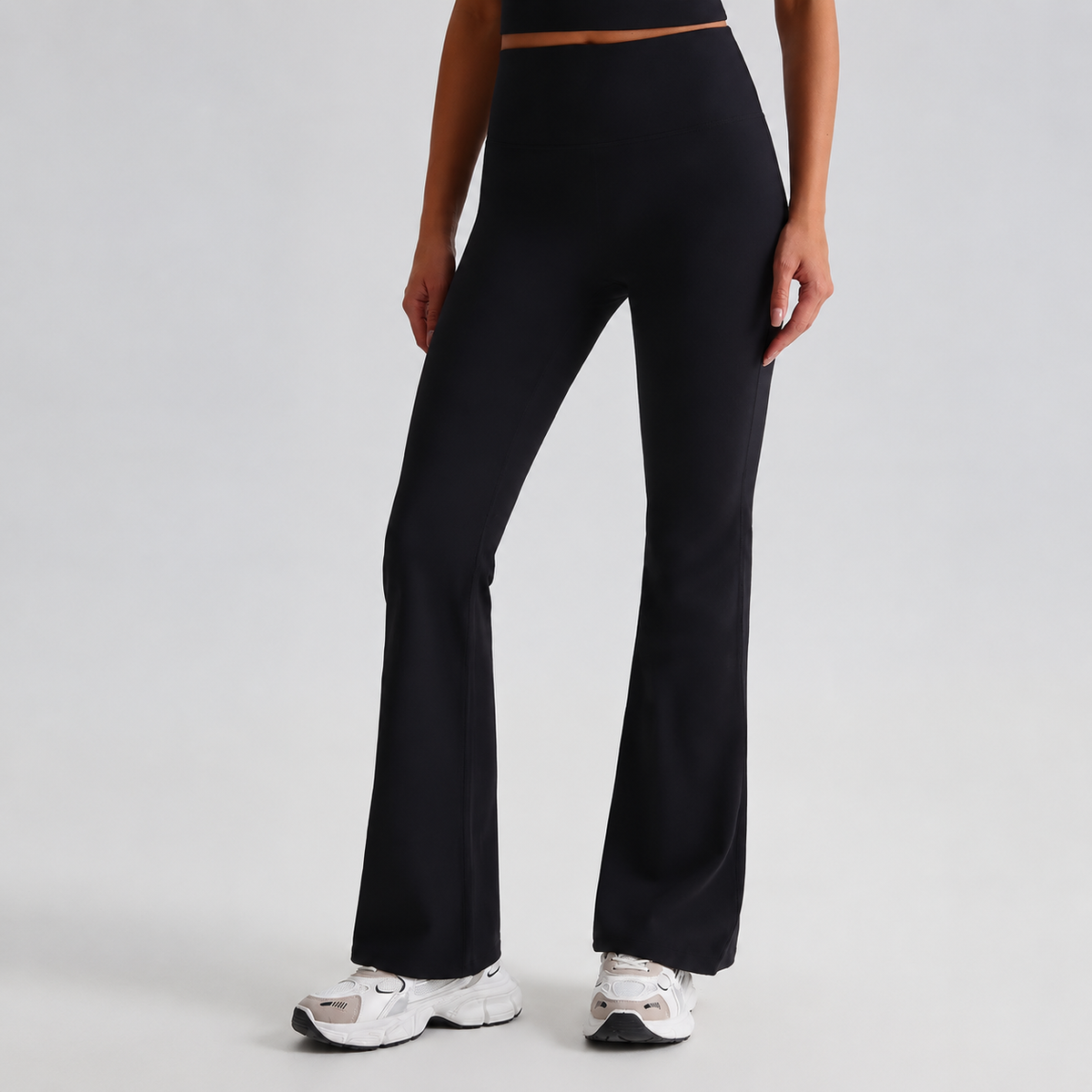 Black Soft Pilates Flared Tights