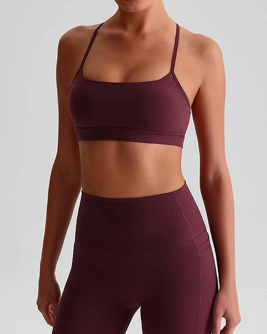 Cherry Soft Cross Back Sports BH